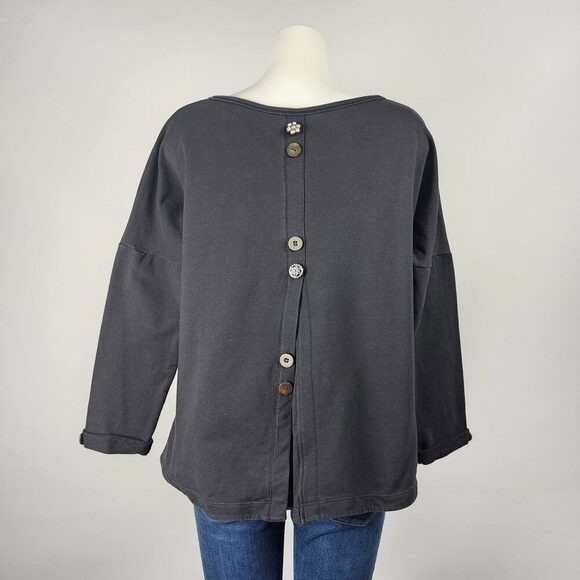 Neon Buddha Black Cotton A-Line Sweatshirt Top Size M - Picture 5 of 8